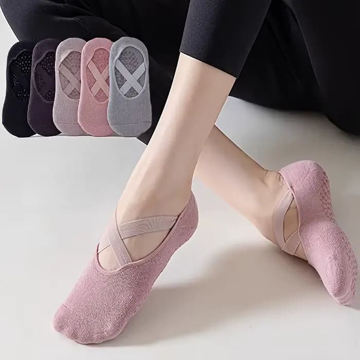 Chaussettes de yoga antidérapantes professionnelles pour femmes, 1/2/3/4/5 paires, pour fitness, exercice, pilates aérien