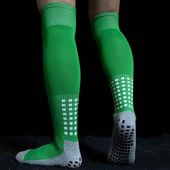 Chaussettes de football longues pour hommes, antidérapantes, respirantes, hautes jusqu'au genou, avec fond en tissu éponge, pour le cyclisme et la randonnée