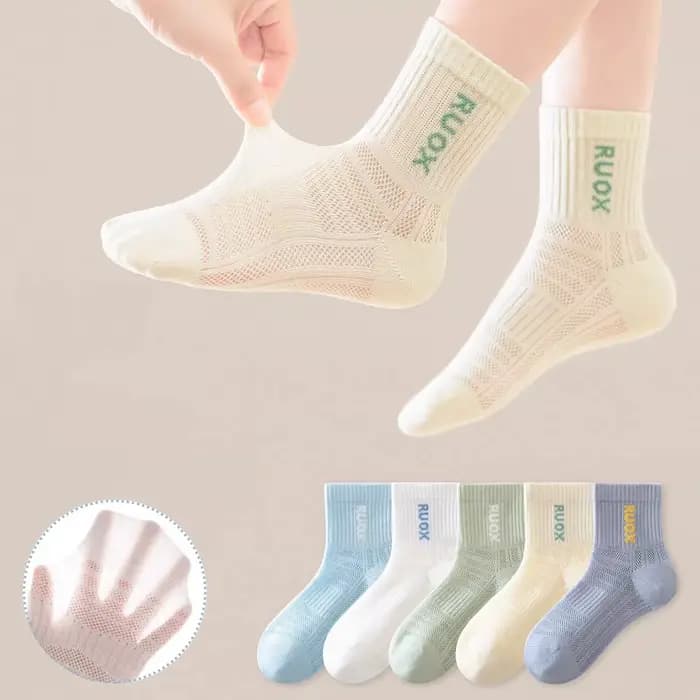 5 paires/ensemble de chaussettes d'été pour enfants