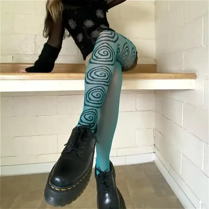 Collants élastiques College graphiques de fleurs pour femmes
