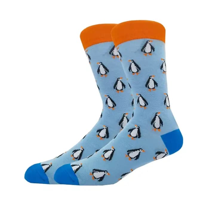 Mode homme automne hiver Skateboard chaussettes heureux créatif pingouin dauphin requin koala chaussettes nouveauté équipage drôle homme chaussettes
