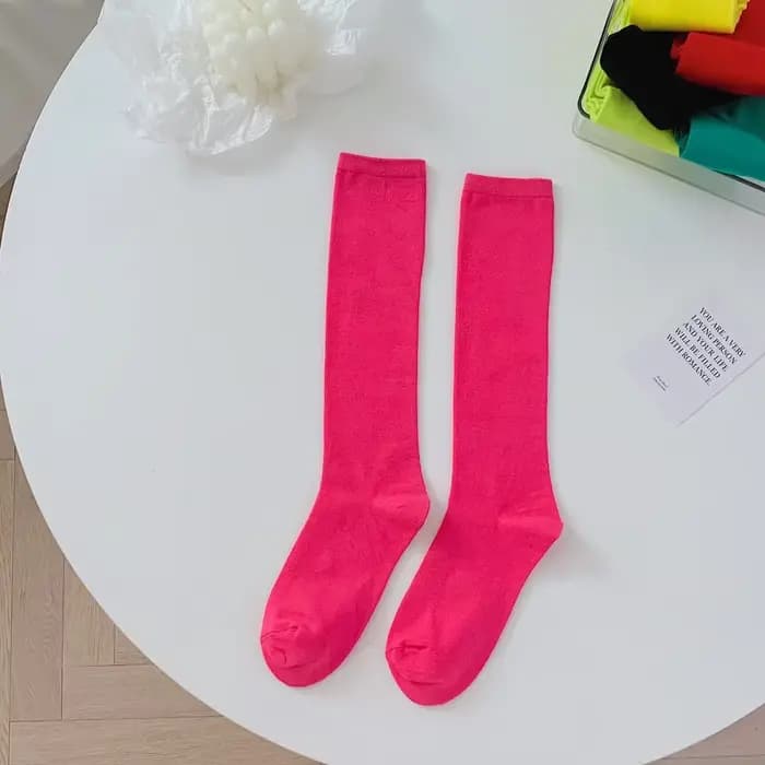 Chaussettes hautes décontractées en coton pour femmes
