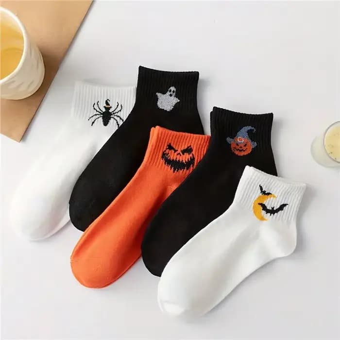 5 paires de chaussettes fantaisie d'Halloween pour hommes : modèles effrayants