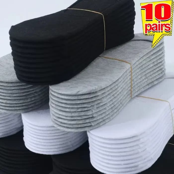 1/10 paires de chaussettes invisibles pour hommes cheville courte No Show bas coton noir blanc antidérapant Silicone été mince chaussette respirant