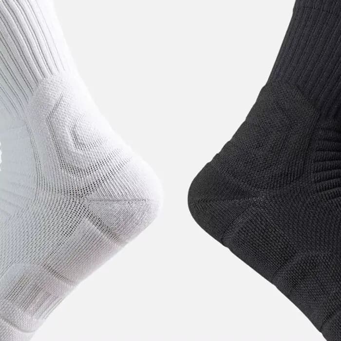 6 paires de chaussettes de basketball blanches et noires