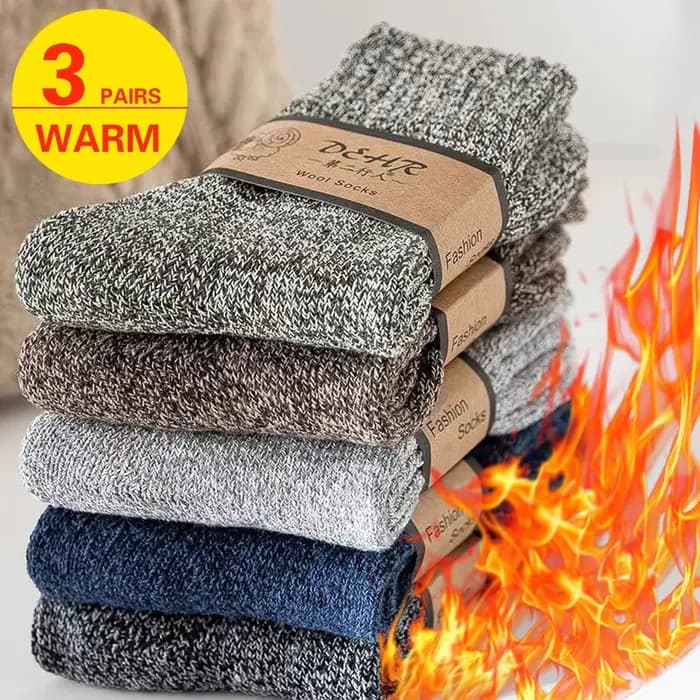 3 paires de chaussettes d'hiver épaisses pour hommes