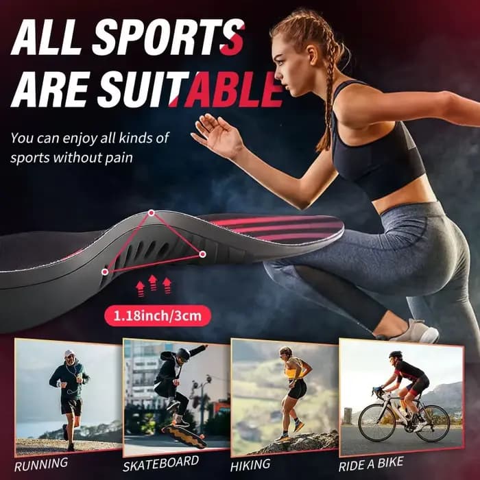 1 Paire de Semelles Orthopédiques Sportives Premium en Gel TPU