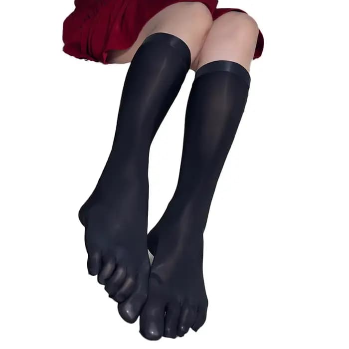 Chaussettes Sexy à l'huile brillante 8D pour femmes