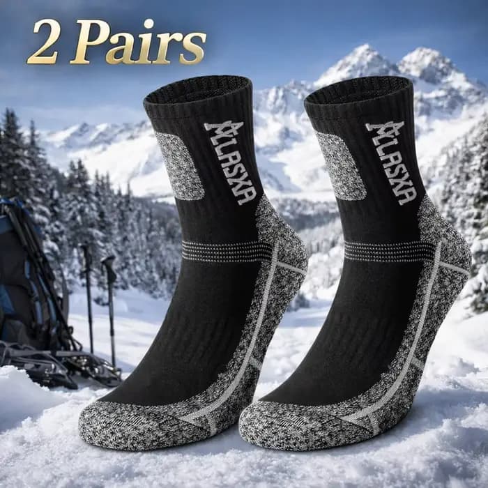 2 paires de chaussettes thermiques d'hiver pour hommes
