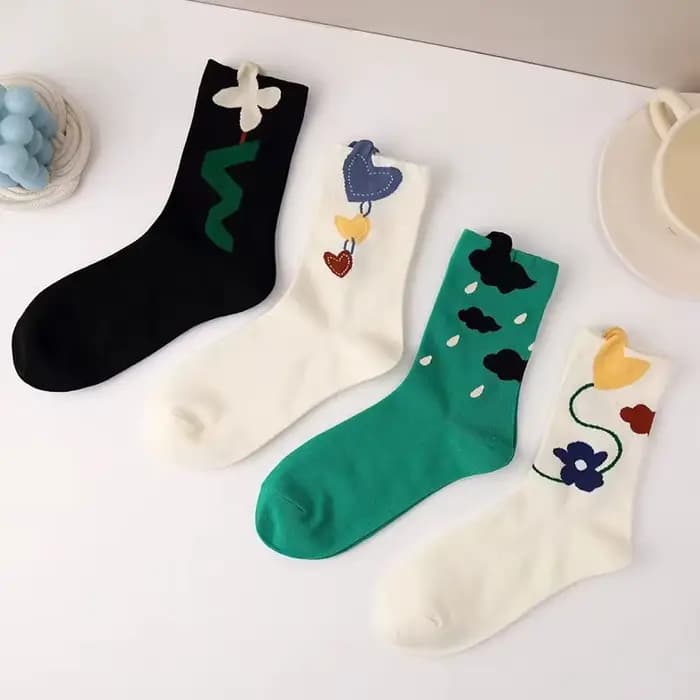 Chaussettes tridimensionnelles Love Mid-Tube pour femmes
