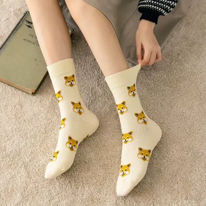 Mode femmes chaussettes mignon japonais Ins créatif femme décontracté dessin animé chiens Shiba Inu dalmatien Malzis Teddy poméranien livraison directe