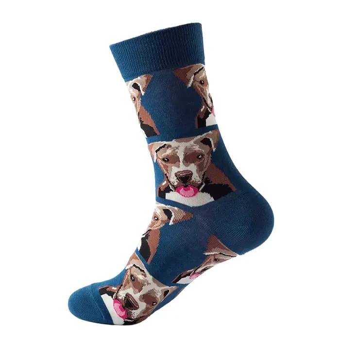 5 paires hommes chien chaussettes mi-mollet