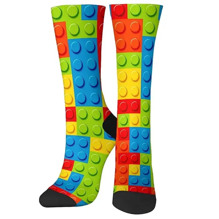 Chaussettes fantaisie en blocs de construction