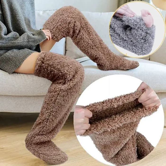 Chaussettes de noël chaudes d'hiver au-dessus du genou