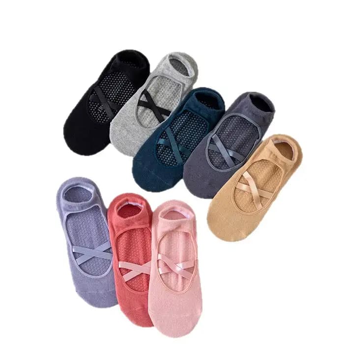 Chaussettes de Yoga professionnelles en Silicone pour femmes, antidérapantes, pour Ballet, Pilates, dos nu, respirantes, à bandes, pour sport de danse