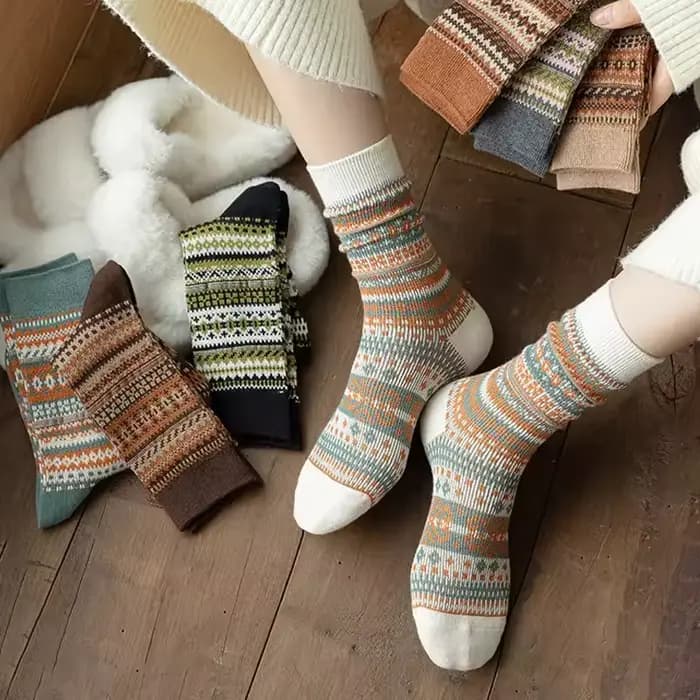 Chaussettes mi-mollet pour femme – Style ethnique