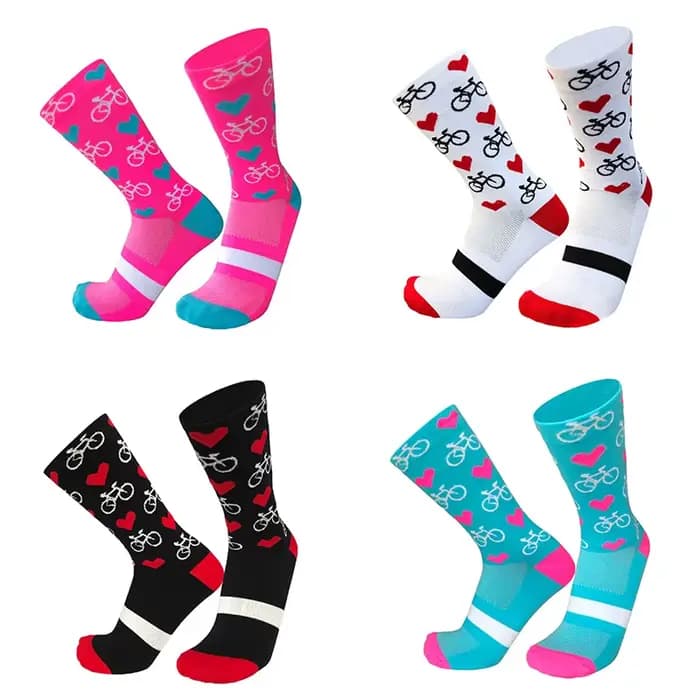 4 paires de chaussettes de cyclisme pour hommes et femmes