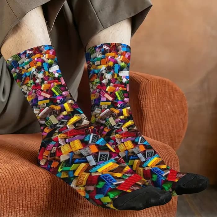 Chaussettes amusantes en forme de blocs de construction