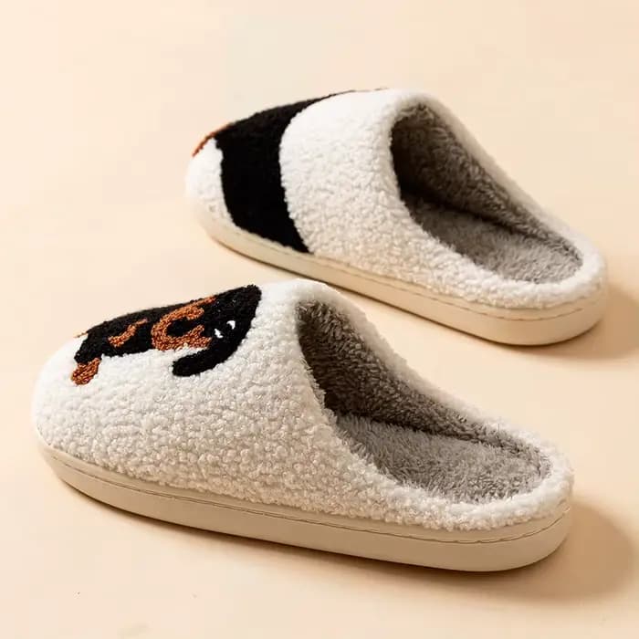 Chaussons de chien de teckel de dessin animé mignon et intéressant pour femmes, chaussures en coton d'hiver concis, chambre légère, confort intérieur chaud