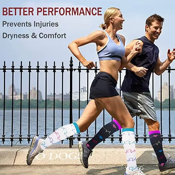 Nouvelles chaussettes de Compression hommes femmes graduées 20-30 Mmhg adaptées pour l'œdème médical diabète varices, chaussettes de Compression de course