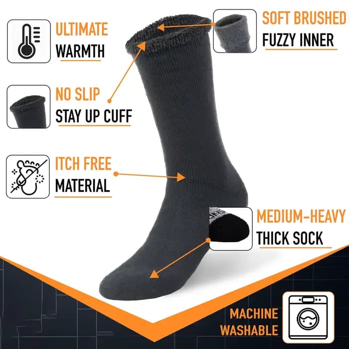 2 paires de chaussettes en laine ultra-épaisses pour hommes