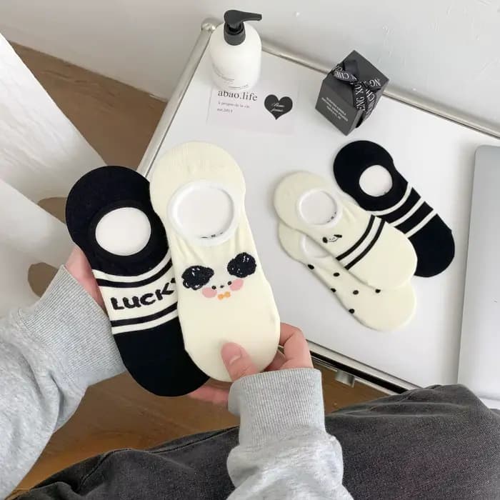 Chaussette à pois rayés pour femmes