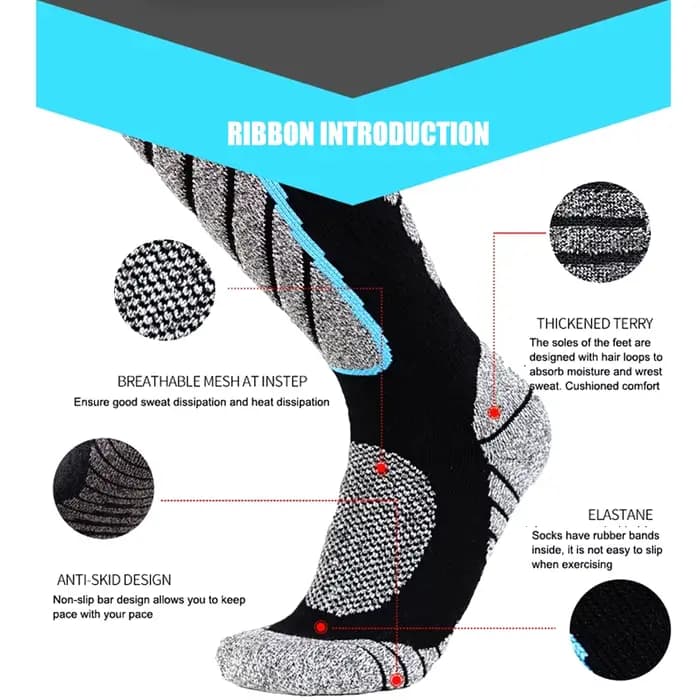 1 paire de chaussettes de Ski en laine mérinos, thermiques, hautes, pour l'hiver, pour Snowboard, Sport, pour hommes et femmes, chasse
