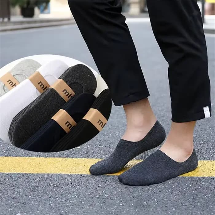 Chaussettes invisibles en coton pour hommes, 10 pièces = 5 paires, chaussettes de sport d'été coordonnantes en silicone, chaussettes bateau solides