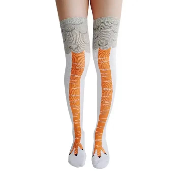 Hommes drôle 3D poulet chaussettes imprimer dessin animé Cosplay haute flexibilité cuisse