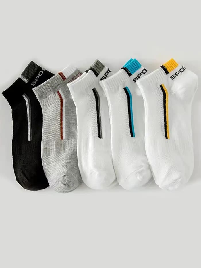 Chaussettes bateau antidérapantes pour hommes-5 paires