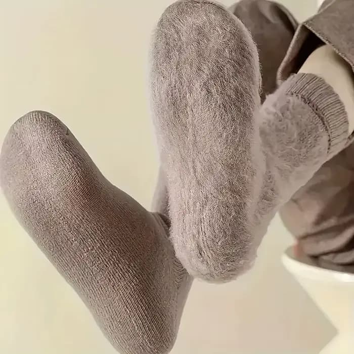 Chaussettes thermiques en coton pour femmes et grandes filles