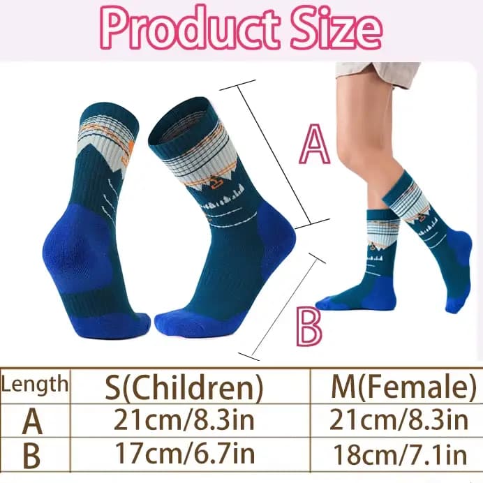 1 paire de chaussettes de ski en laine mérinos pour femmes, garçons et filles, chaussettes thermiques épaisses et chaudes pour l'hiver, confortables pour le ski et le snowboard