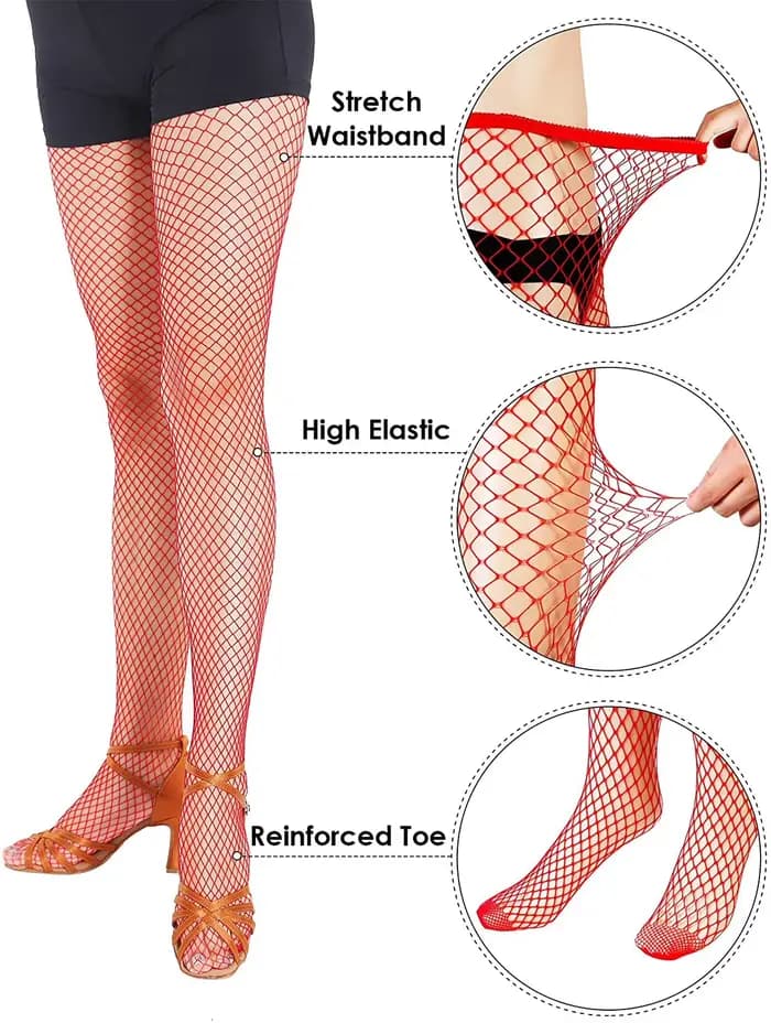 Collants rouges de noël mode mi Net cuissardes hautes pour femmes dames femme cadeaux tenue de boîte de nuit bonneterie