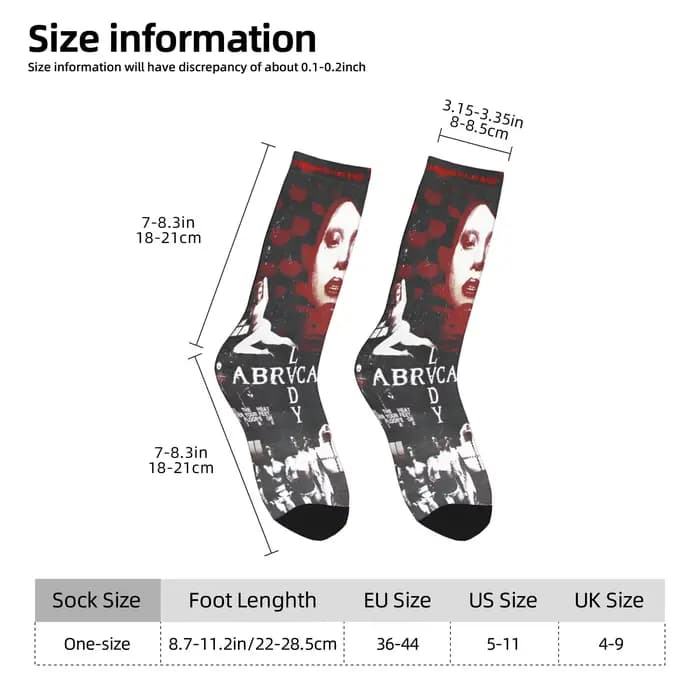 Ladys Gaga bas Abracadabra graphique chaussettes à la mode automne