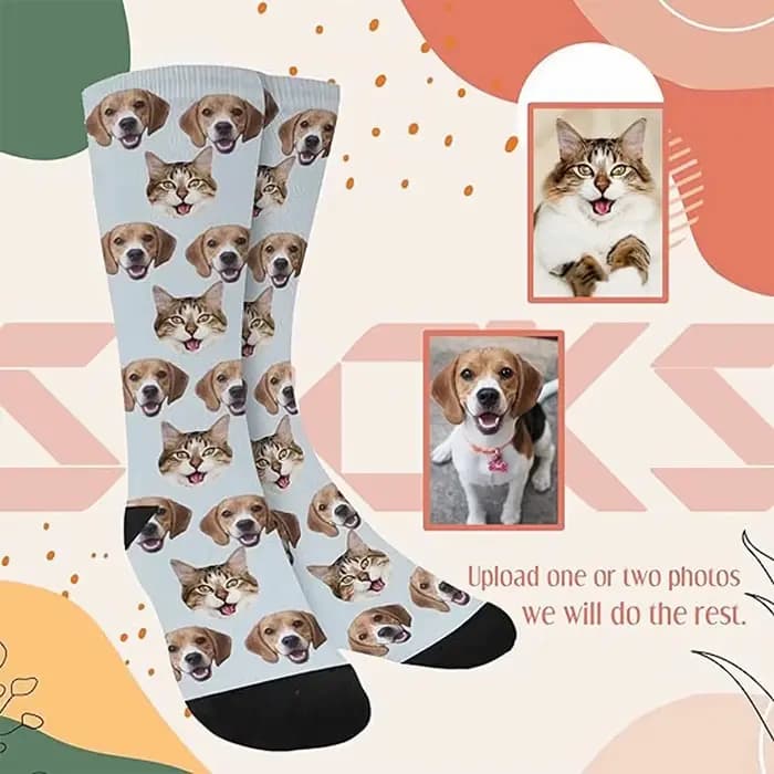 Chaussettes personnalisées avec visages surprise pour hommes et femmes