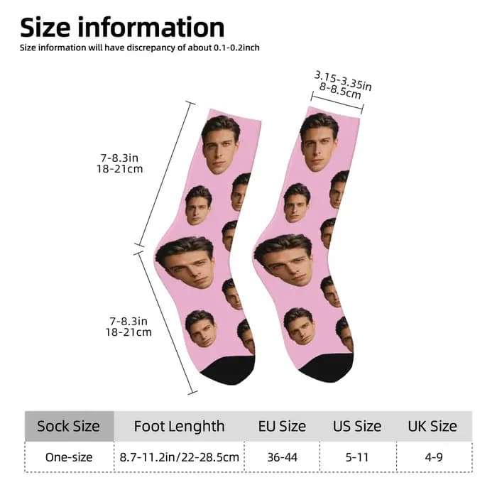 Chaussettes personnalisées avec avatar pour hommes et femmes