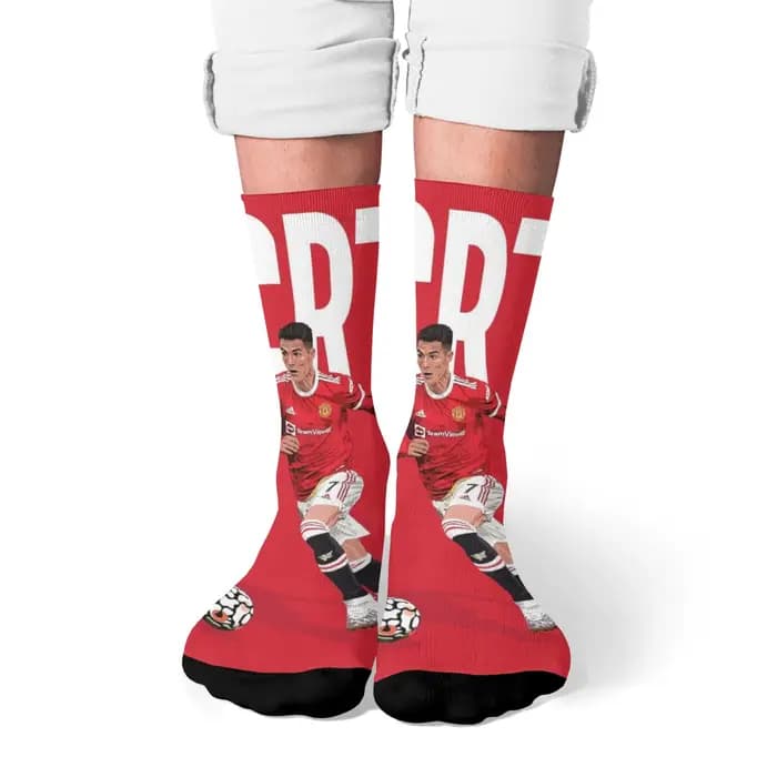 Football Superstar CR7 hommes chaussettes nouveauté drôle heureux