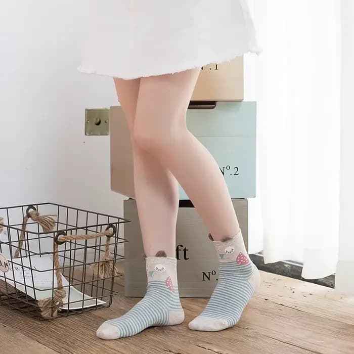 Chaussettes en coton jacquard colorées de marque Caramella pour femmes et filles