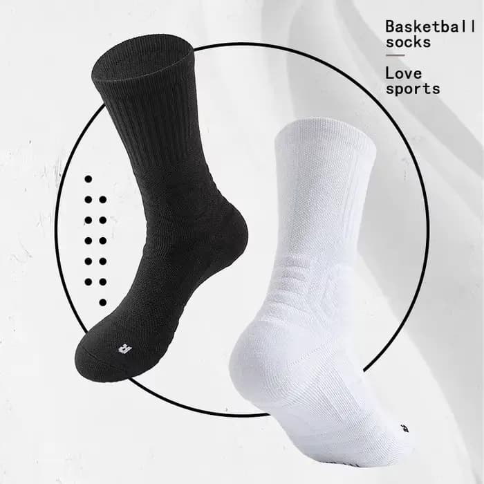 1 paire de chaussettes de basket-ball mi-longues avec fond de serviette épais