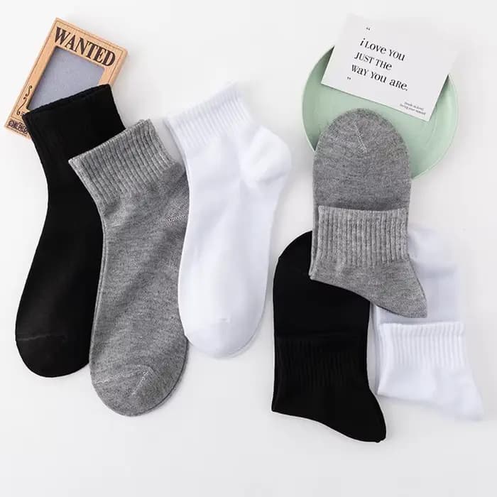 5 paires/lot de chaussettes mi-mollet de couleur unie pour hommes