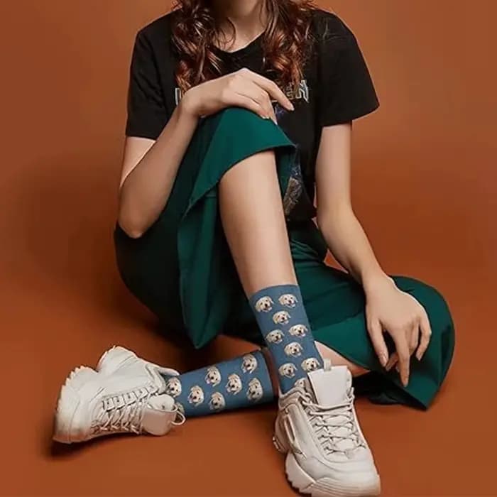 Chaussettes personnalisées avec visages surprise pour hommes et femmes