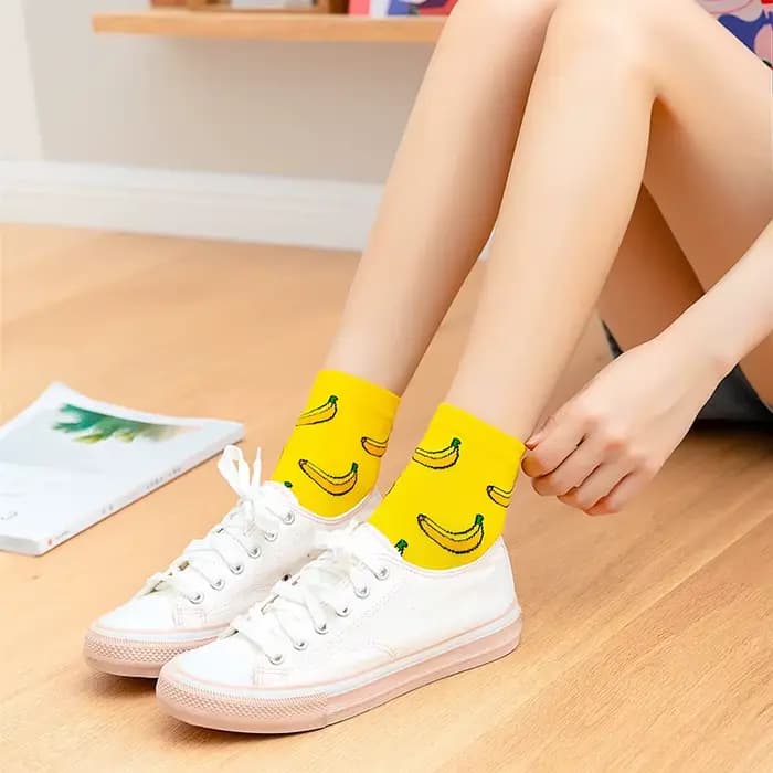 Chaussettes en coton Kawaii pour femmes, drôle, fruits gels, citron, Harvey, Harajuku, coloré, mignon, équipage, femme, fournisseur, livraison directe