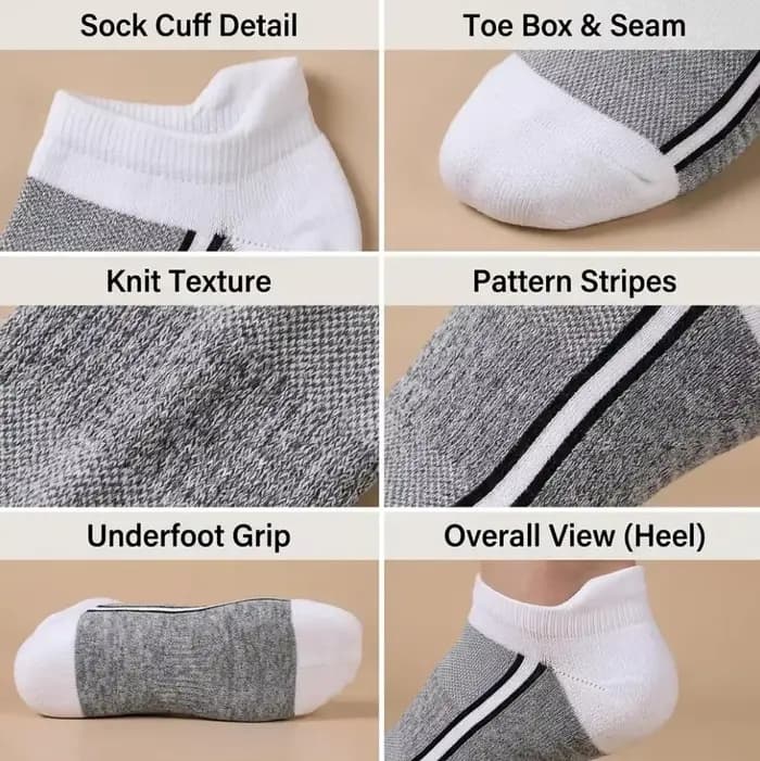 8 paires aléatoires de chaussettes courtes bi-hebdomadaires pour hommes et femmes