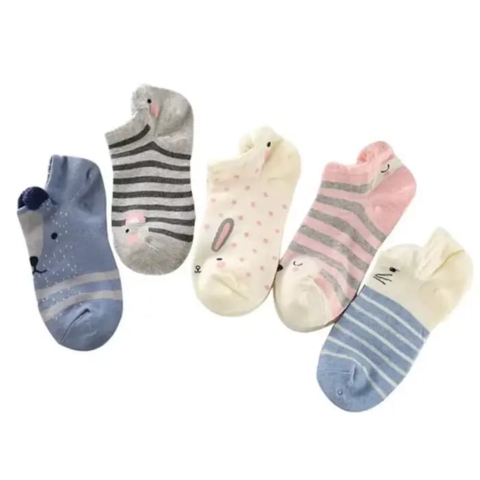 Kawaii Harajuku dessin animé femmes chaussettes coton Invisible chaussette mignon Animal stéréo oreille fille cheville