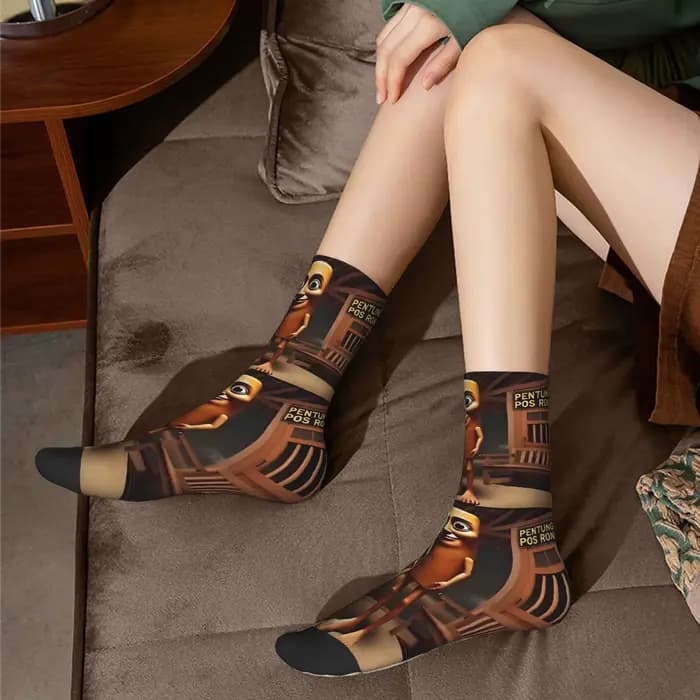 Chaussettes personnalisées italiennes Brainrot pour hommes et femmes, chaussettes chaudes à la mode, nouveauté Tung Crew