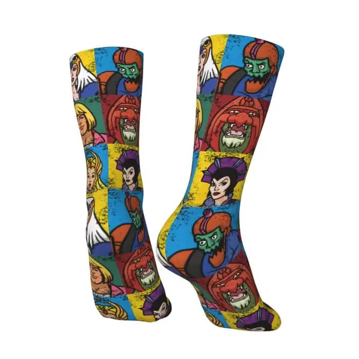 Mode hommes He homme et amis robe chaussettes unisexe chaud respirant maîtres de l'univers squelette Heman 80s dessin