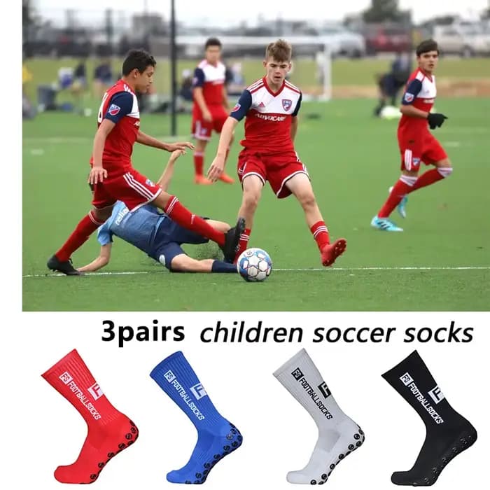 3 paires de chaussettes de football respirantes pour enfants et jeunes