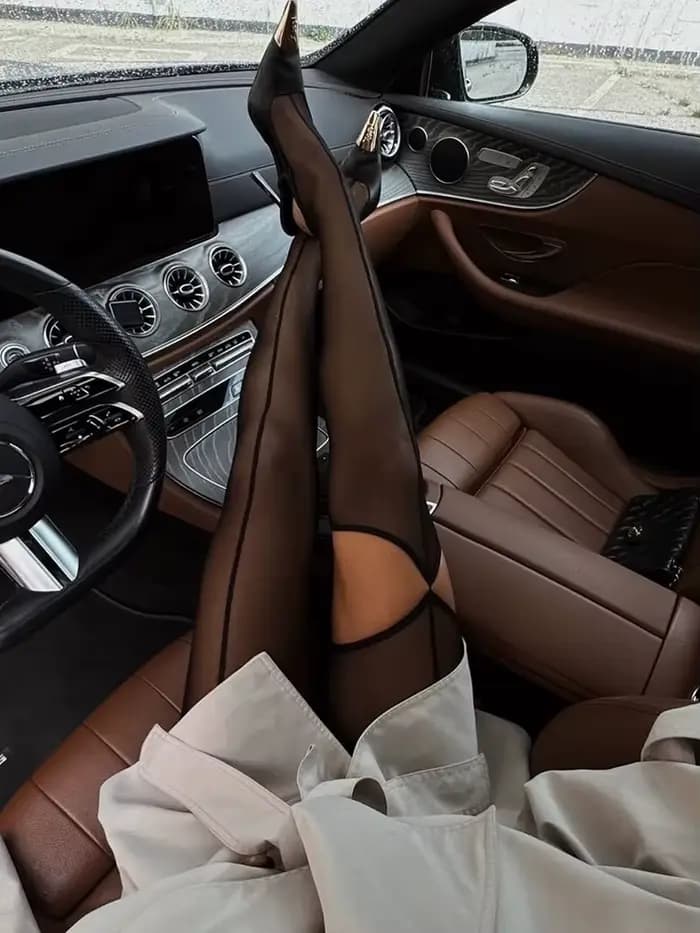 Collants Sexy découpés doublés noirs pour femmes