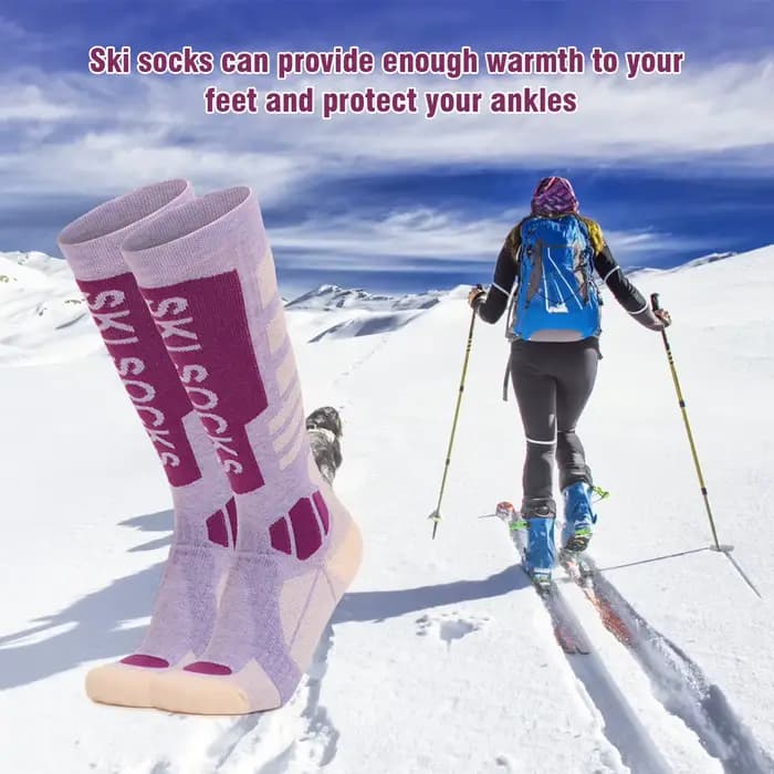 Chaussettes hautes thermiques en laine mérinos pour femmes