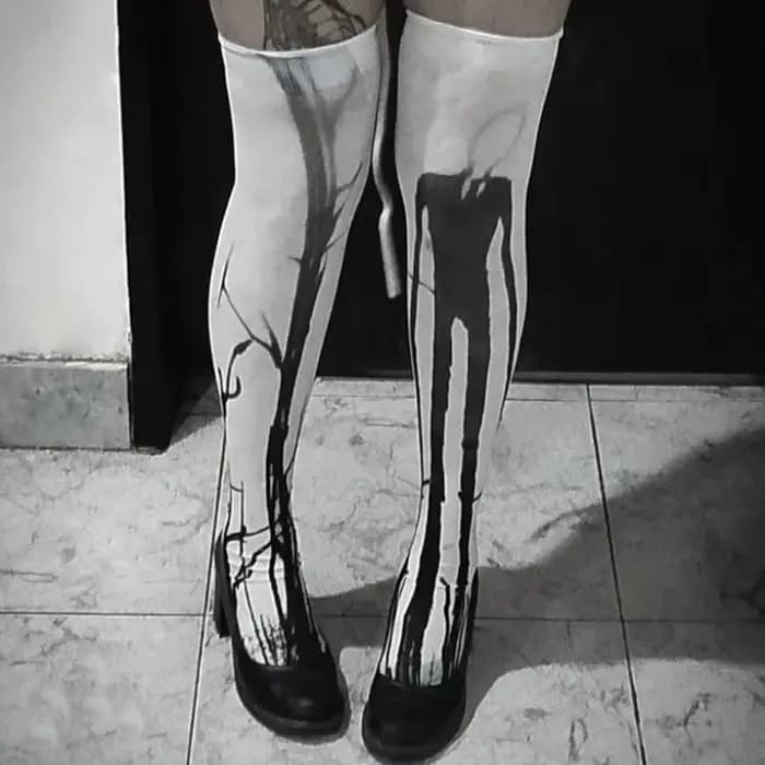 Chaussettes longues Y2k blanches sexy